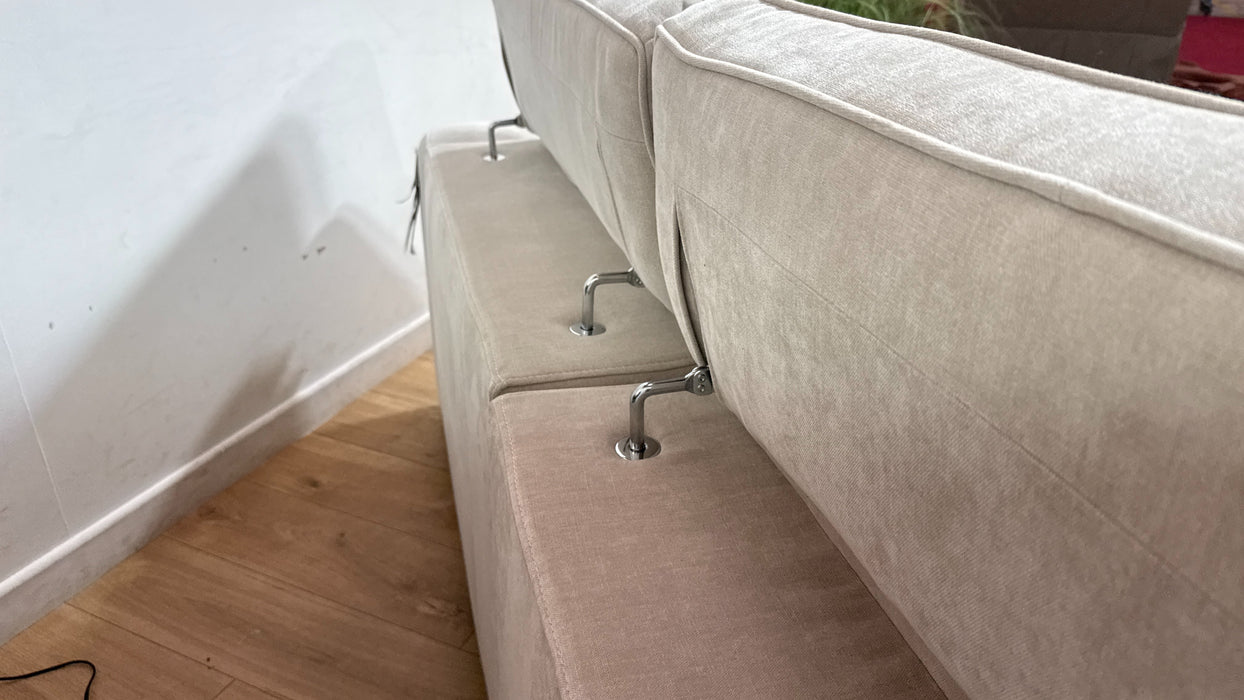 Sofology Riviera Fabric 3 Seater Motion Chaise in Relaxed Chenille Cotton