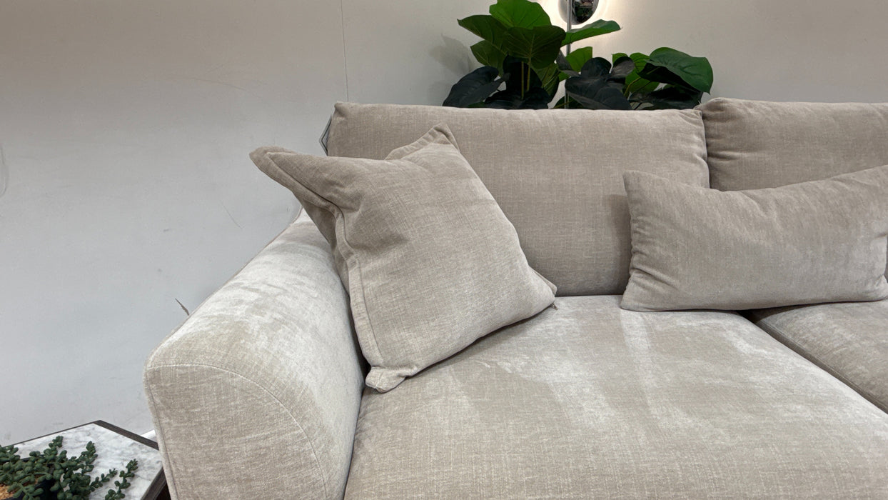 Sofology Mayfair Fabric 3 Seater Foam Seats in Soft Chenille Linen