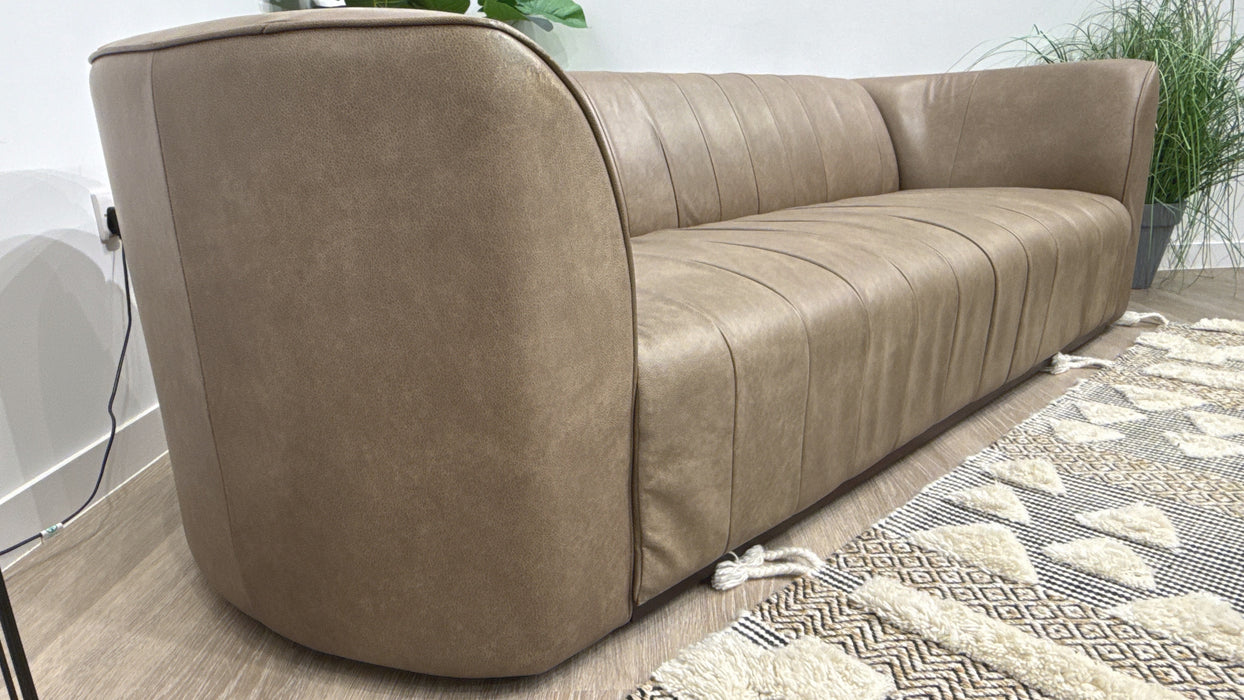 Sofology 4 Seater Leather Sofa in Relaxed Natural
