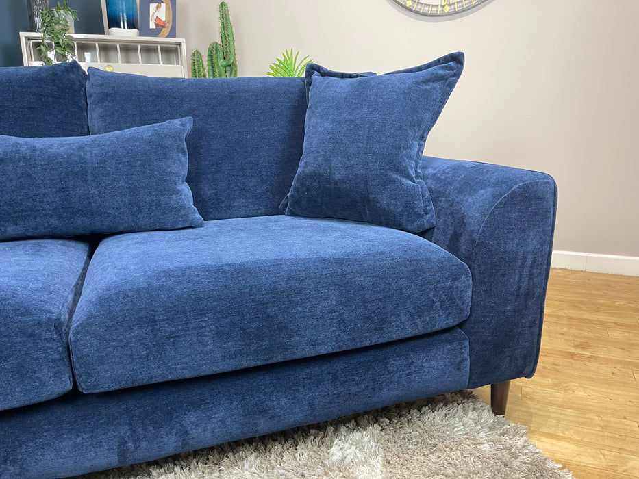 Mayfair 3 Seater - Soft Chenille Navy All Over Fabric (WA2)