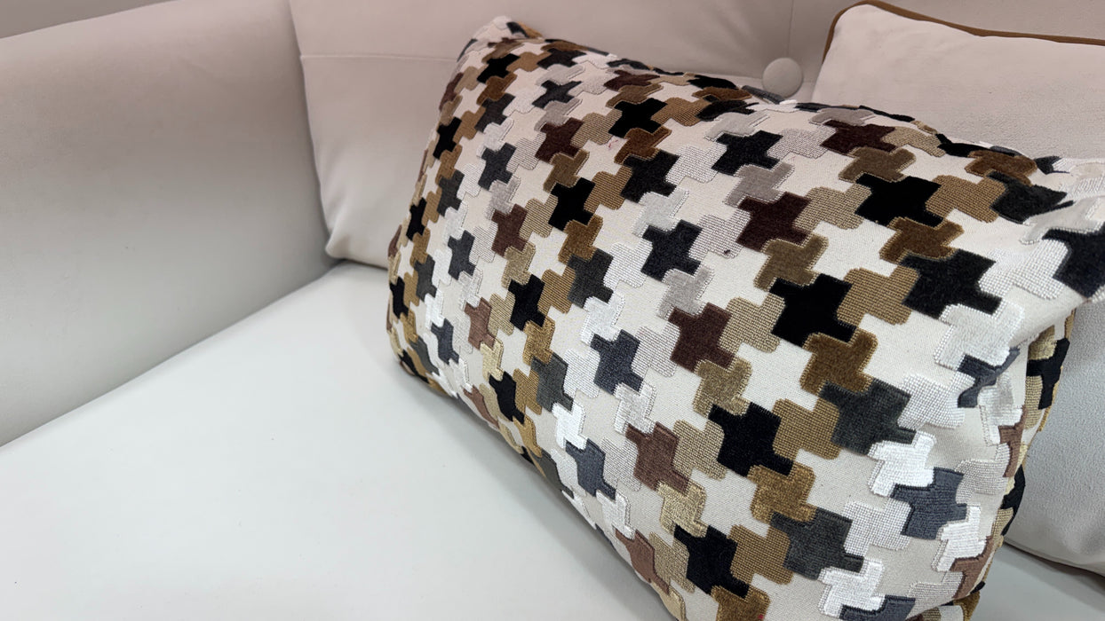 Sofology Remy Fabric Loveseat in Super Matt Velvet Ecru Mix
