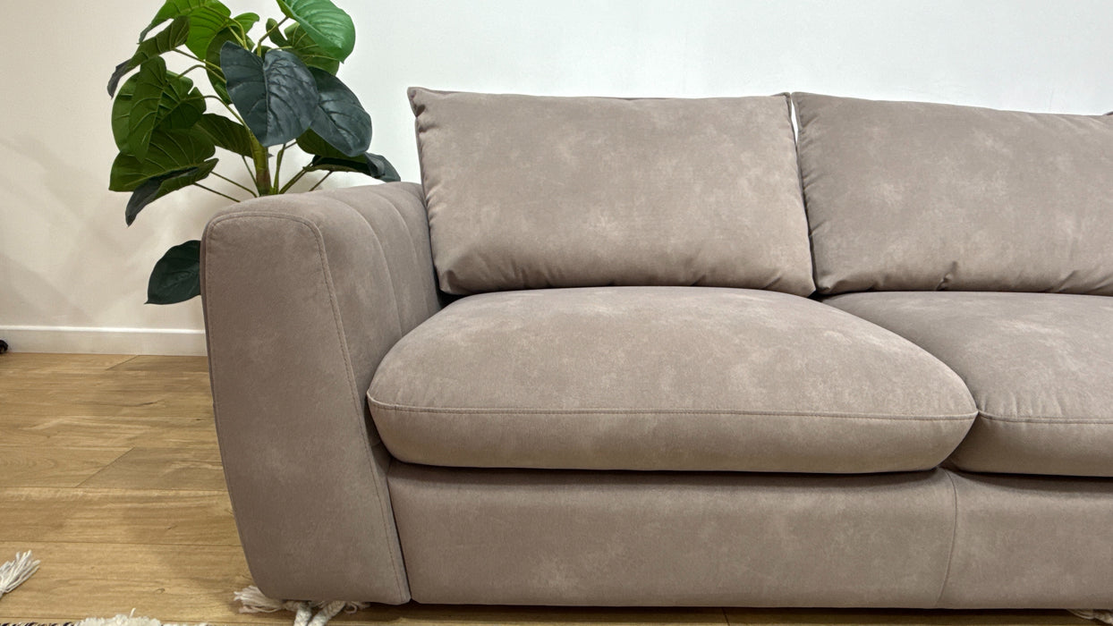 Sofology Hudson Fabric 3 Corner 1.5 Chaise in Lifestyle Flecked Nutmeg
