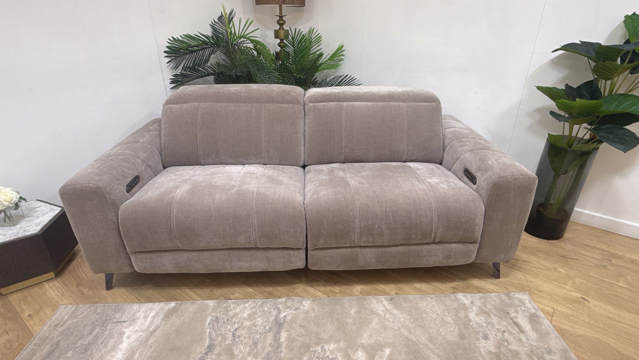Sofology Allure Fabric 2.5 Seater, Power Recliner/Headrest Heated Seats Lumbar Support Speakers in Relaxed Chenille Nutmeg