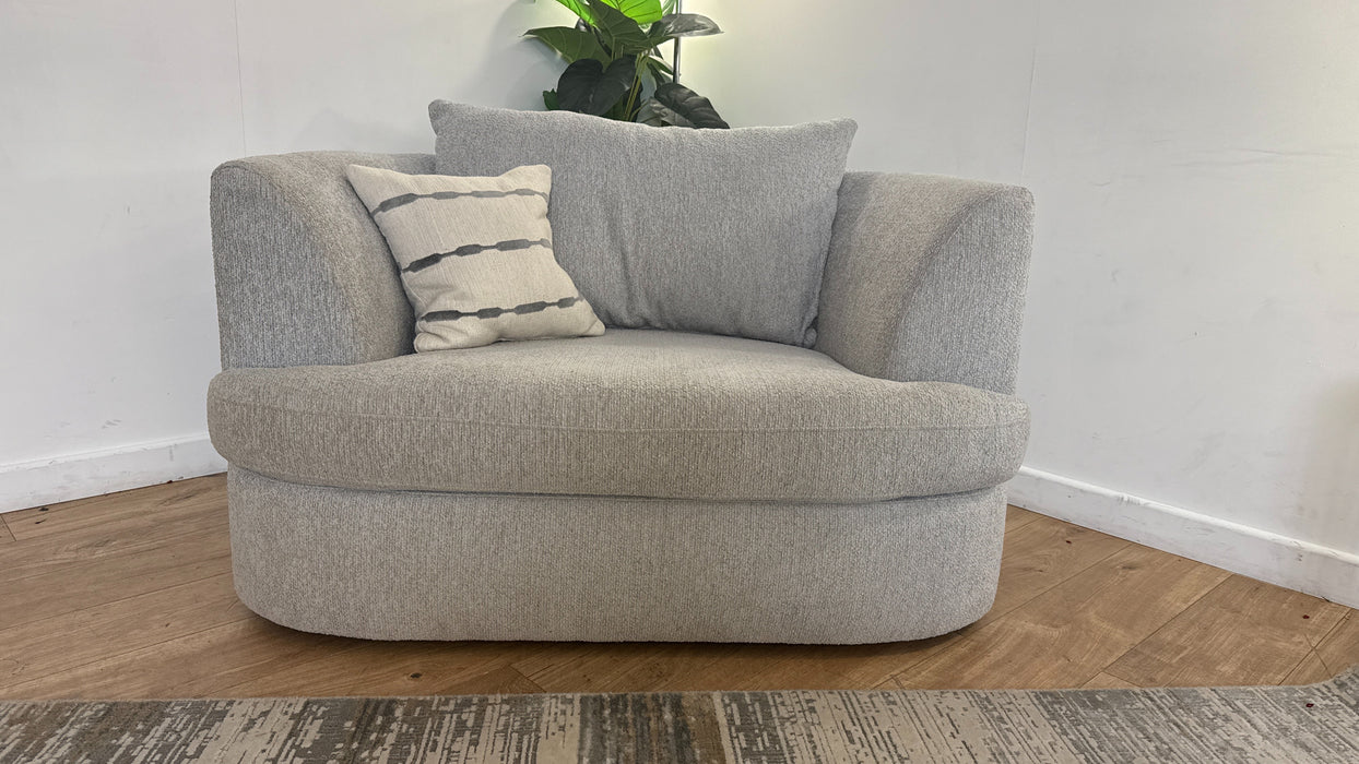 Sofology Chloe Fabric Loveseat Chair in Silver Mix