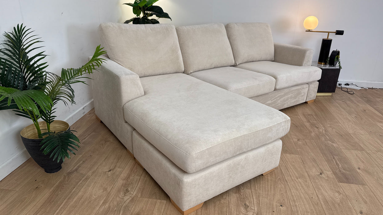 Milton 4 Seater Fabric Chaise Sofa Ivory