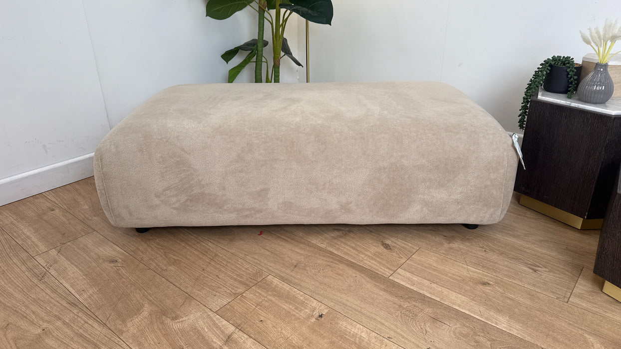 Sofology The Reign Fabric Footstool in Luxe Sherpa French Beige