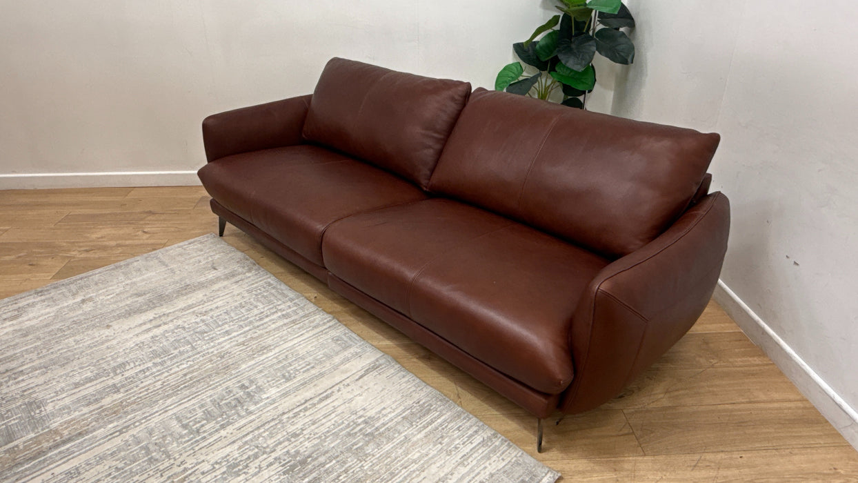 Sofology Adler Leather 4 Seater Split in Relaxed Soft Brown