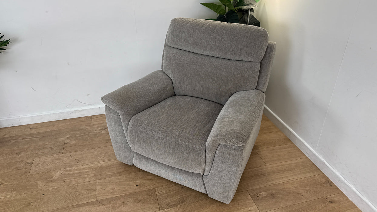 DFS Lakelyn Express Fabric Recliner Chair in Fog — The Sofa