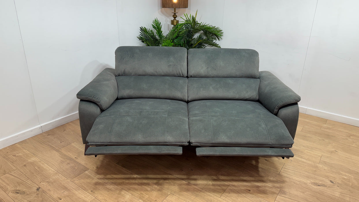Sofology Bailey Fabric 2.5 Seater Power Recliner in Lifestyle Flecked Mineral Green