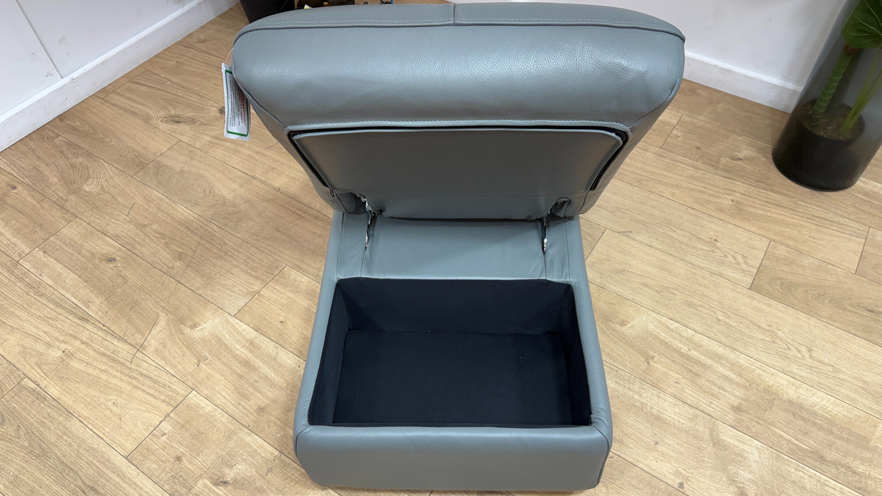 Sofology Marvella Leather Dual Storage Footstool in Trusty Sheen Granite Teal