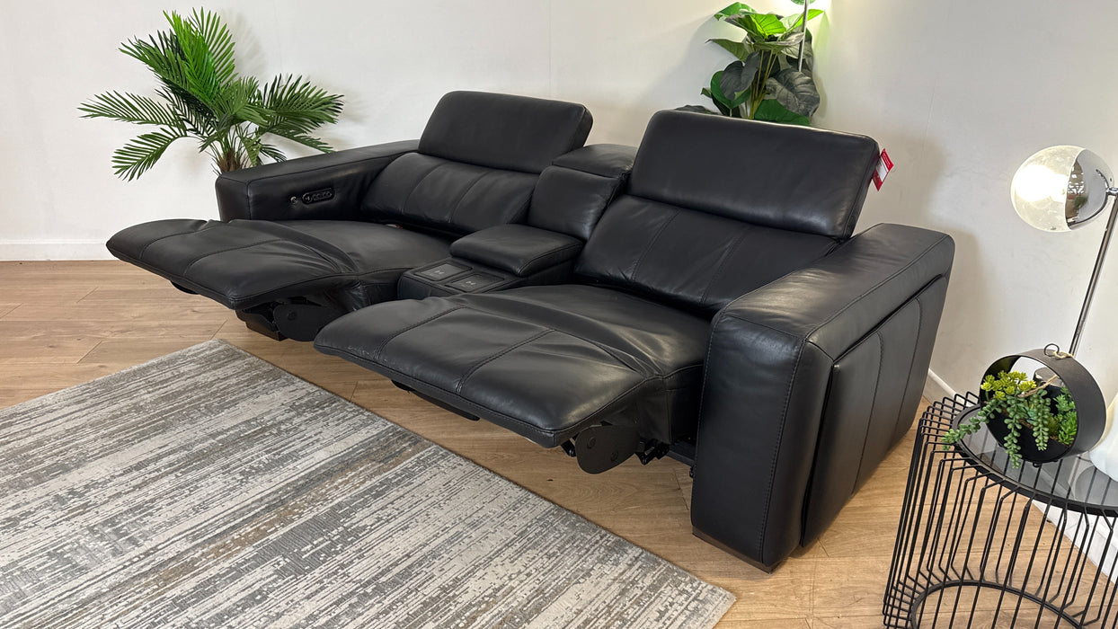 DFS The Crusade 2 Seater Recliner Sofa in Palatial Black