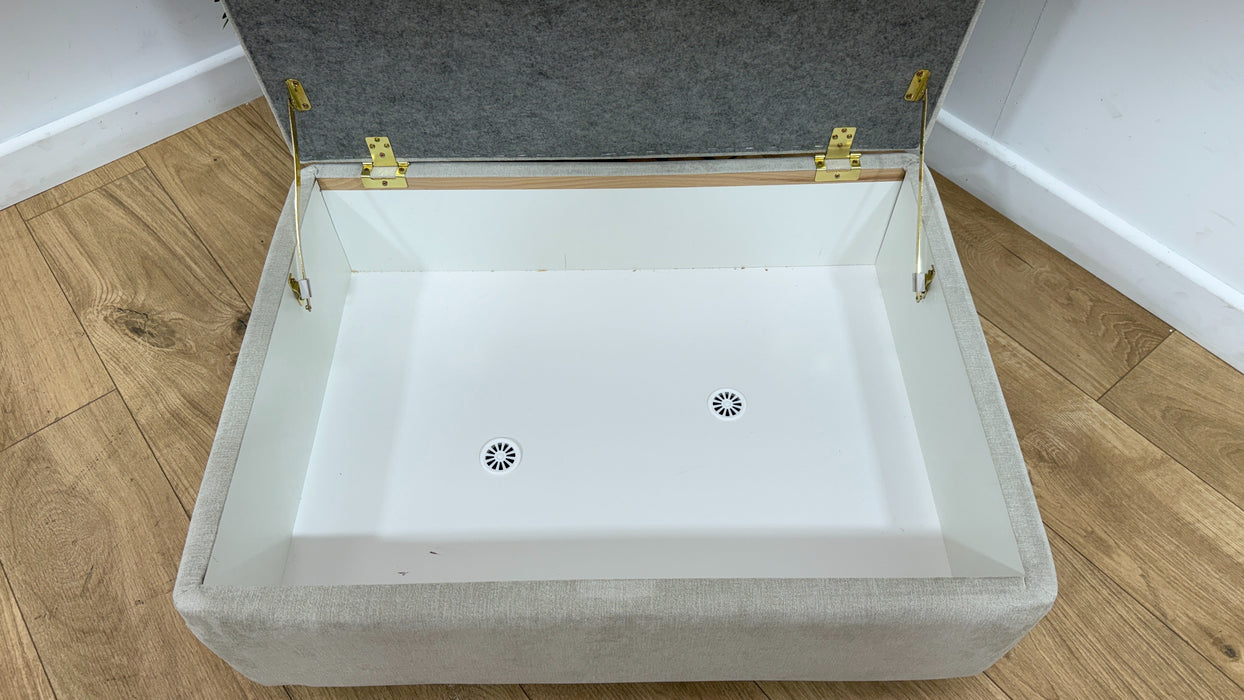 DFS The Freya Fabric Footstool In Silver