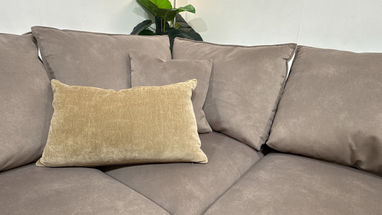 Sofology Hudson Fabric 3 Corner 1.5 Chaise in Lifestyle Flecked Nutmeg