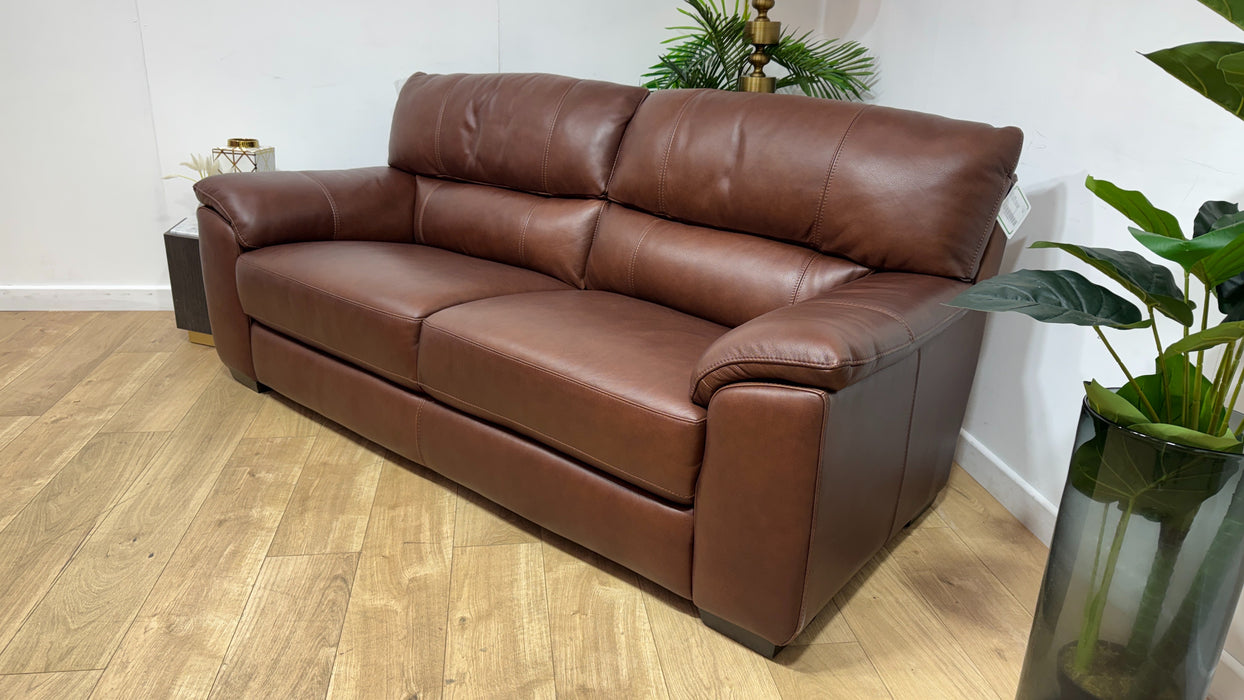 Sofology Santina Leather 2 Seater in Relaxed Soft Brown
