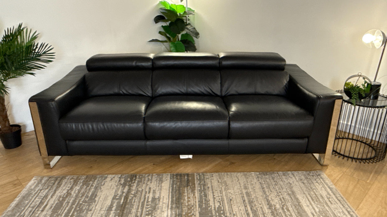 Sofology The Torres Leather 4 Seater in Jet Black