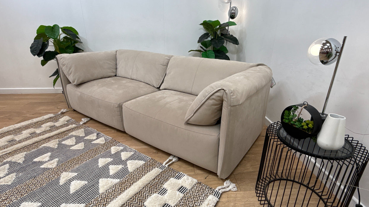 Sofology Tessuto Fabric 3 Seater Split in Lifestyle Nubuck-Feel Stone