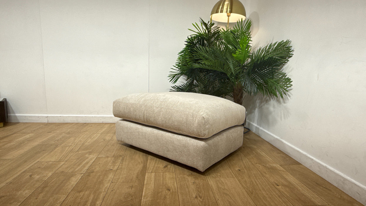 Sofology Haven Fabric Combi Footstool in Cosy Chenille Pebble