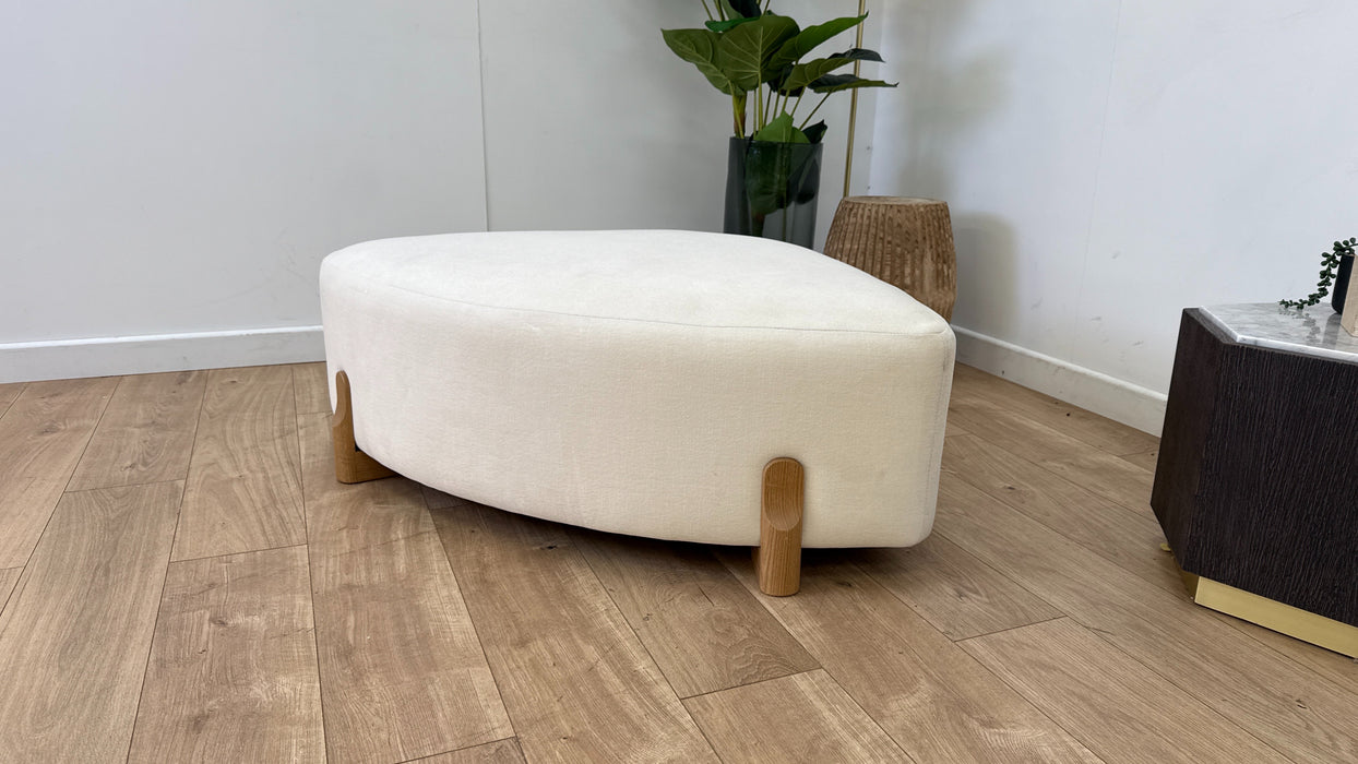 DFS Bellino Shaped Footstool in Cream/Black