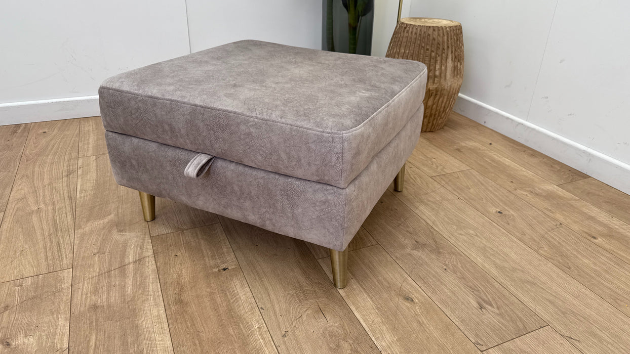 Sofology The Hackney Fabric Footstool in Lifestyle Dapple Stone All Over
