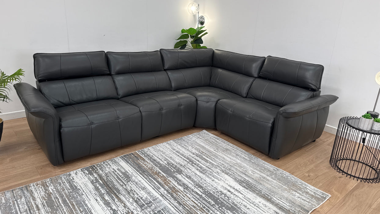 Cadenza 3 Corner 1 Corner Sofa - Power Recliner + Power Hdrst - Leather