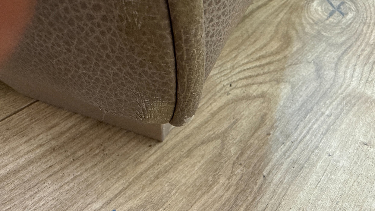 Sofology Artisan Leather 3 Seater in Relaxed Natural Grain Taupe/Natural Mix