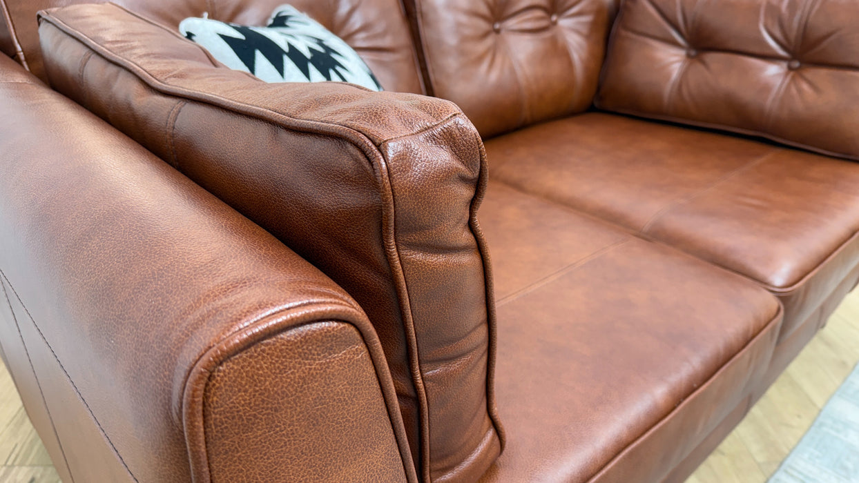 Sofology Cricket Leather 2 Seater in Tan Mix