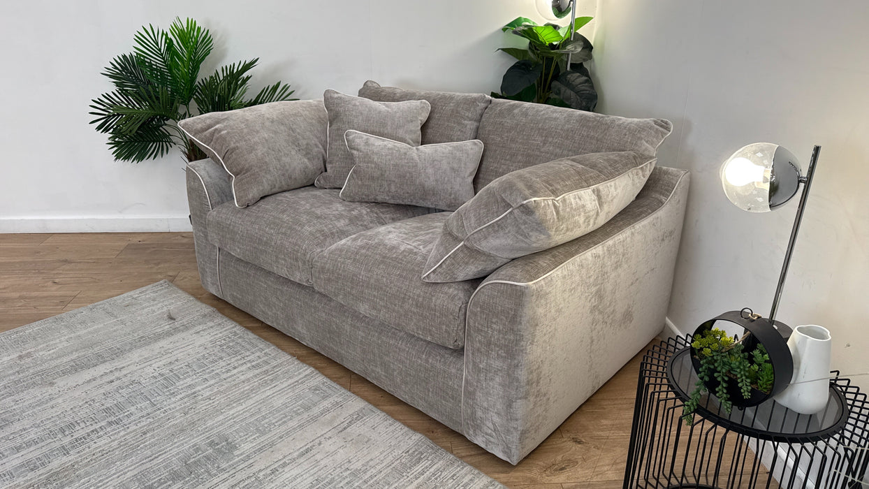 Sofology Georgio Fabric 2 Seater Extra Flex Seats in Luxe Chenille Stone Mix