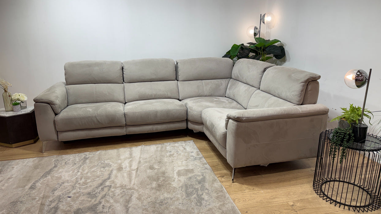 Sofology Illinois Fabric 2 Corner 1 Power Recliner/Headrest x 1 in Lifestyle Textured Grey