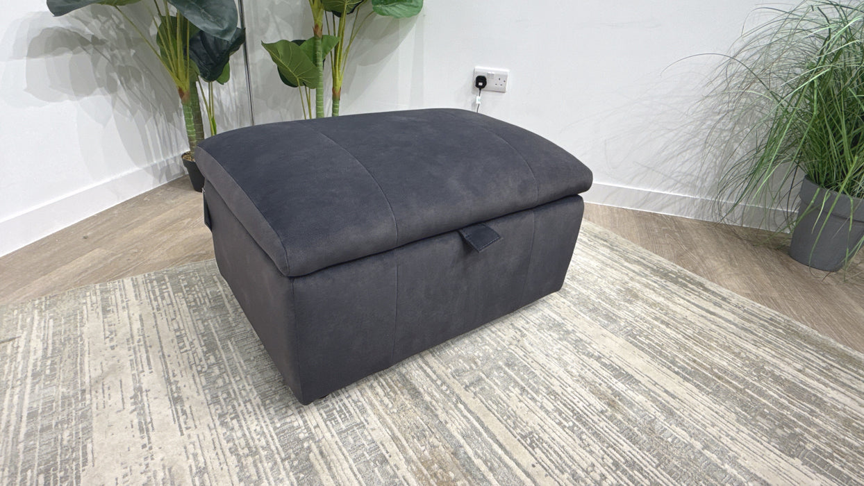 Sofology Lumiere Fabric Designer Storage Footstool in Lifestyle Flecked Anthracite