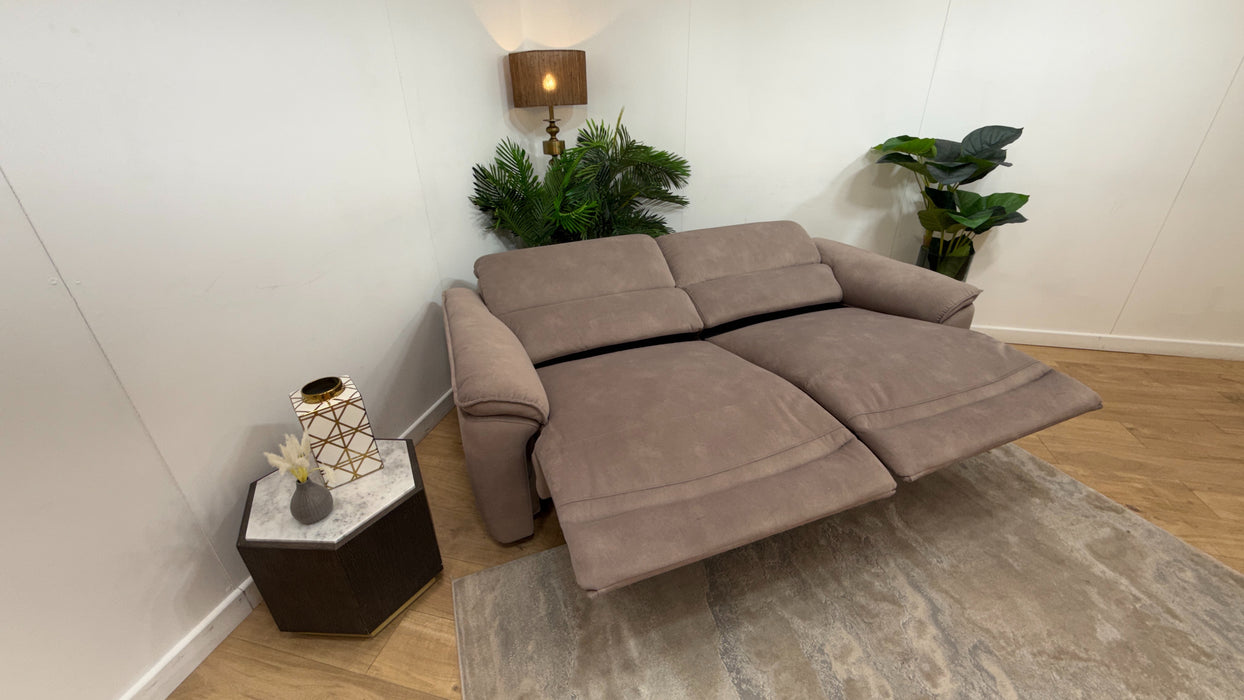 Sofology Hugo Fabric 2.5 Seater Power Recliner/Headrest in Lifestyle Flecked Nutmeg