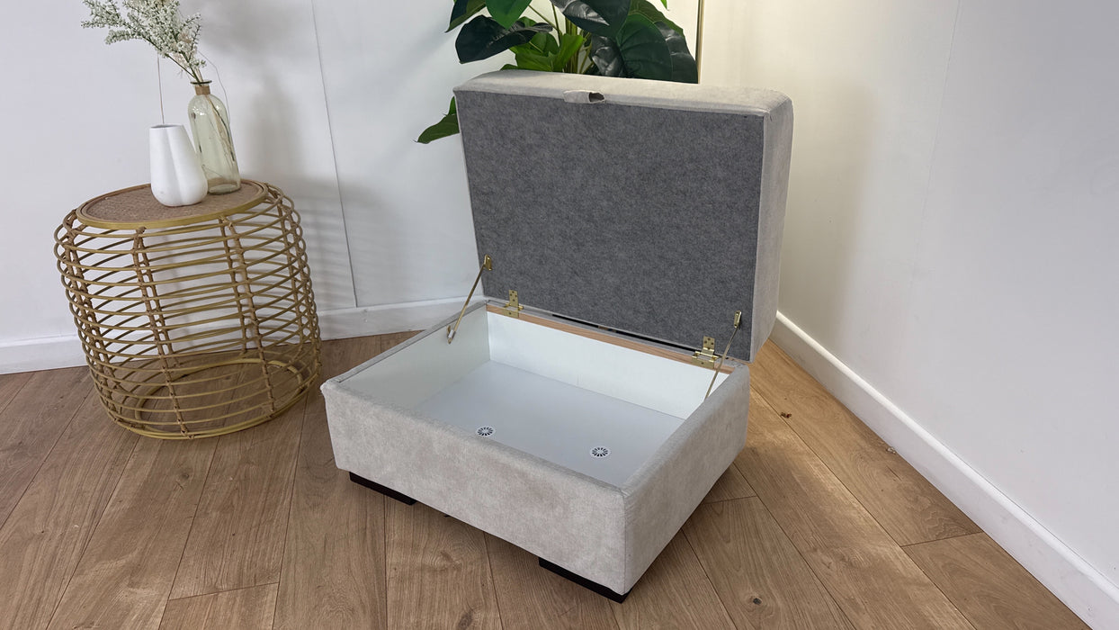 DFS The Freya Fabric Footstool in Silver