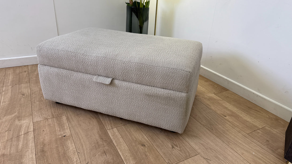 Sofology The Marble Arch Fabric Footstool in Cologne Wood Trim Mink All Over