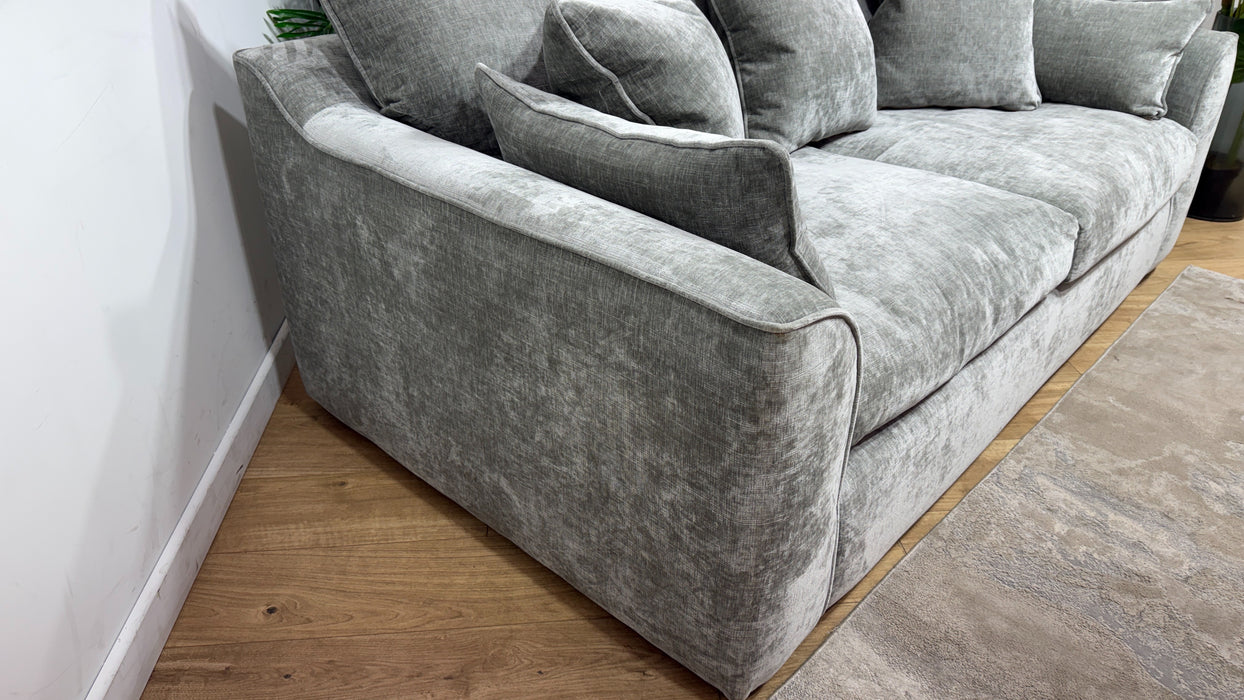Sofology Georgio Fabric 3 Seater Feather Flex Seats in Luxe Chenille Light Sage