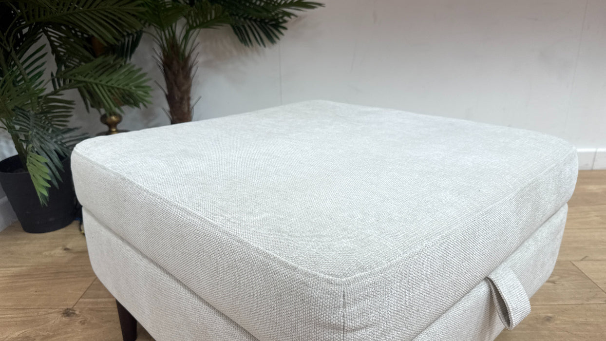 Sofology Hackney Fabric Storage Memory Foam Footstool in Linen Look Chenille Mist