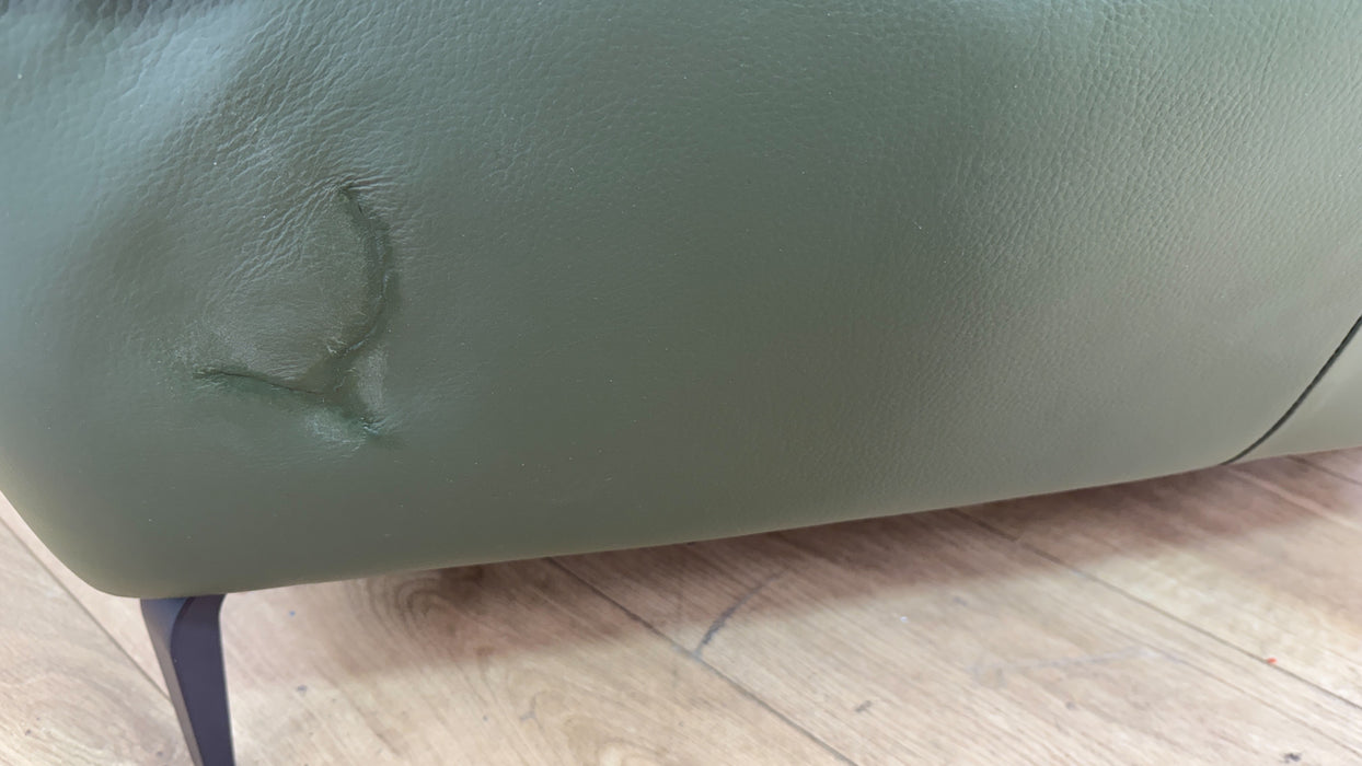 Sofology Viento Leather 2 Seater Power Recliner in Trusty Embossed Dark Olive