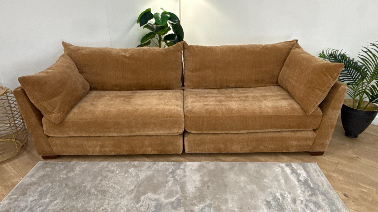 Sofology Tallulah Fabric 4 Seater Split in Soft Chenille Almond