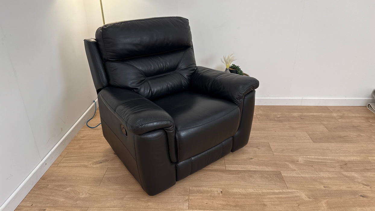 Nixon Black Leather Manual Recliner