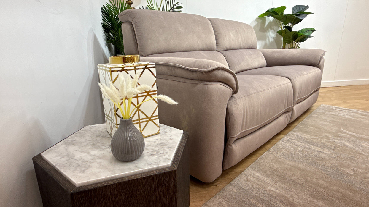 Sofology Hugo Fabric 2.5 Seater Power Recliner/Headrest in Lifestyle Flecked Nutmeg