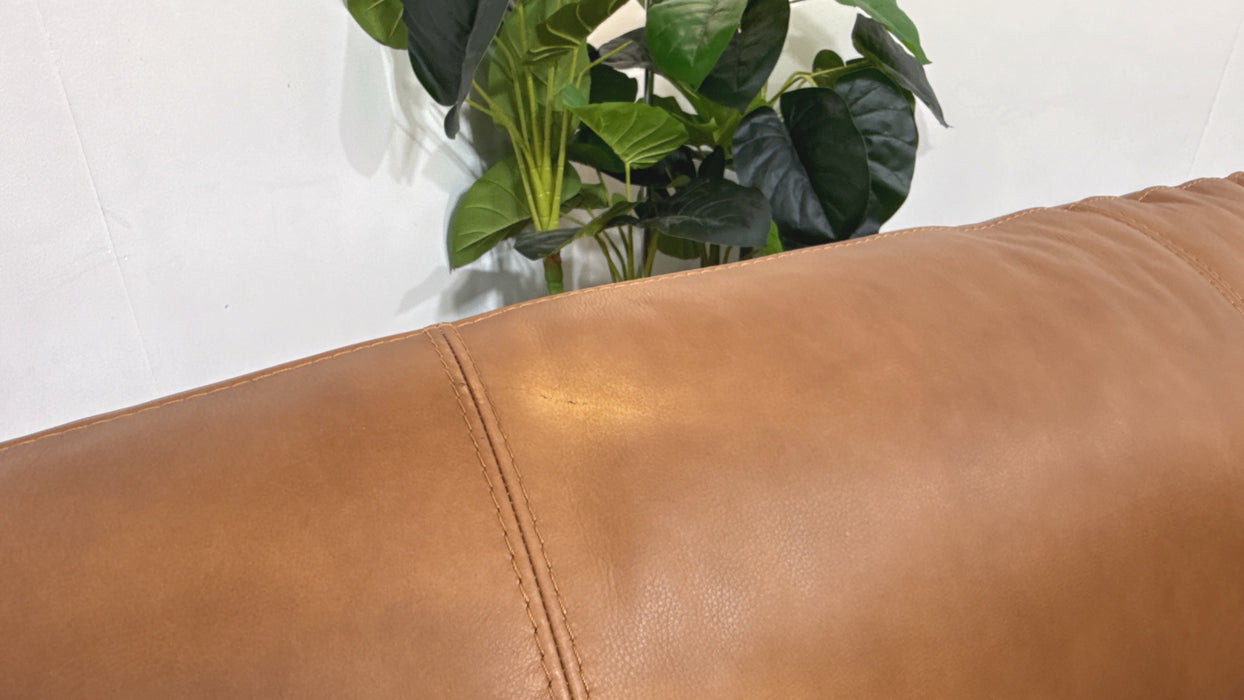 Sofology Santina 3 Seater Leather Sofa in Relaxed  Tan