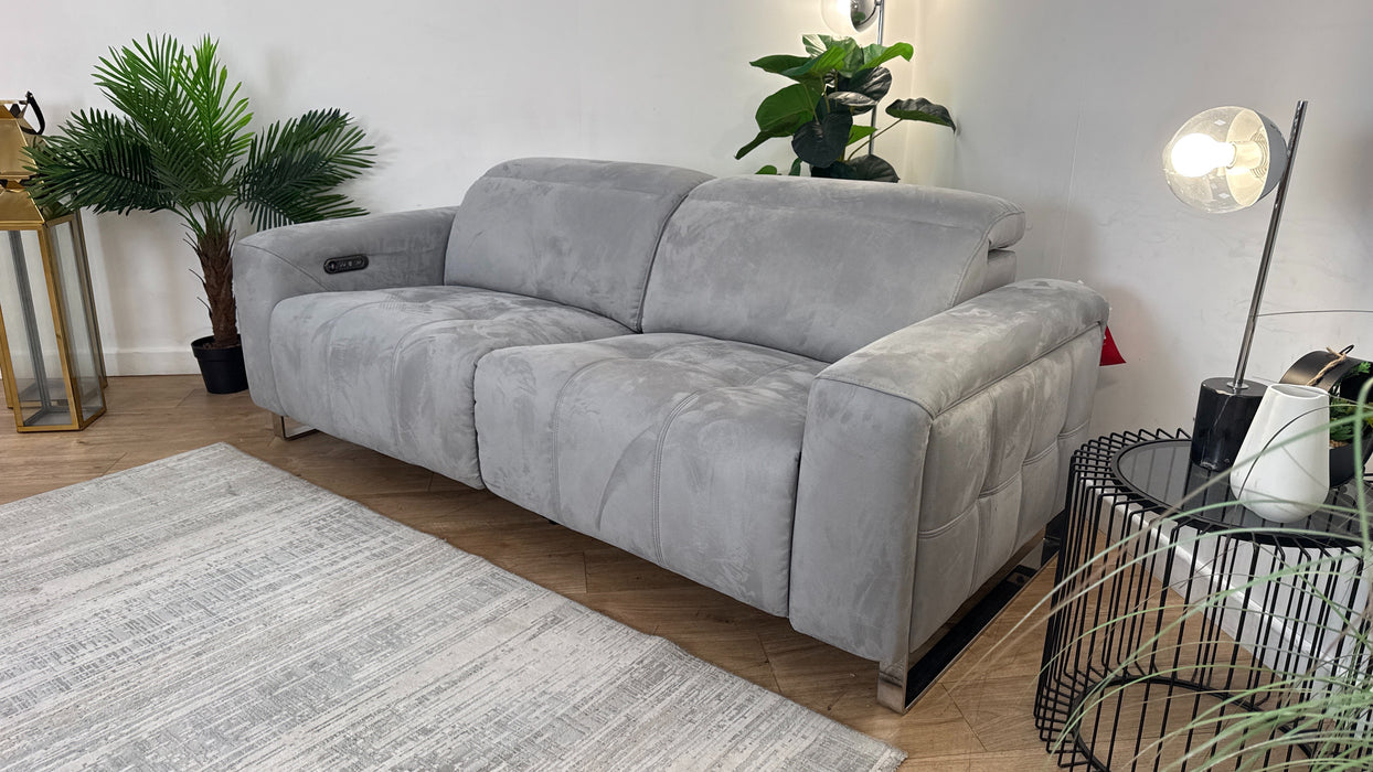 Sofology Marvella Fabric 2.5 Seater Power Recliner/Headrest in Lifestyle Plush Silver