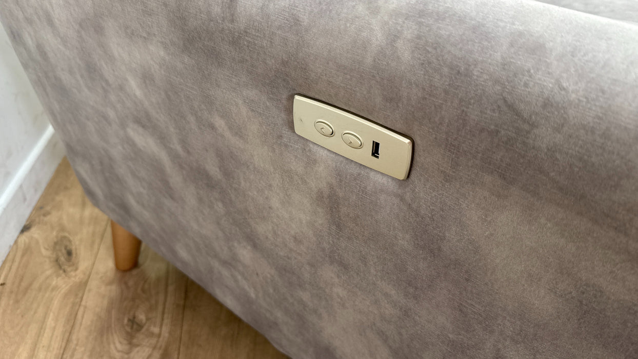 DFS The Studio 3 Seater Motion Fabric Sofa in Velvet Silver