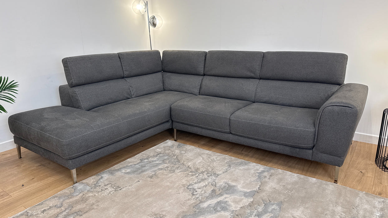 Venezia - Fabric Open Terminal 1 Corner 2 Sofa - Charcoal