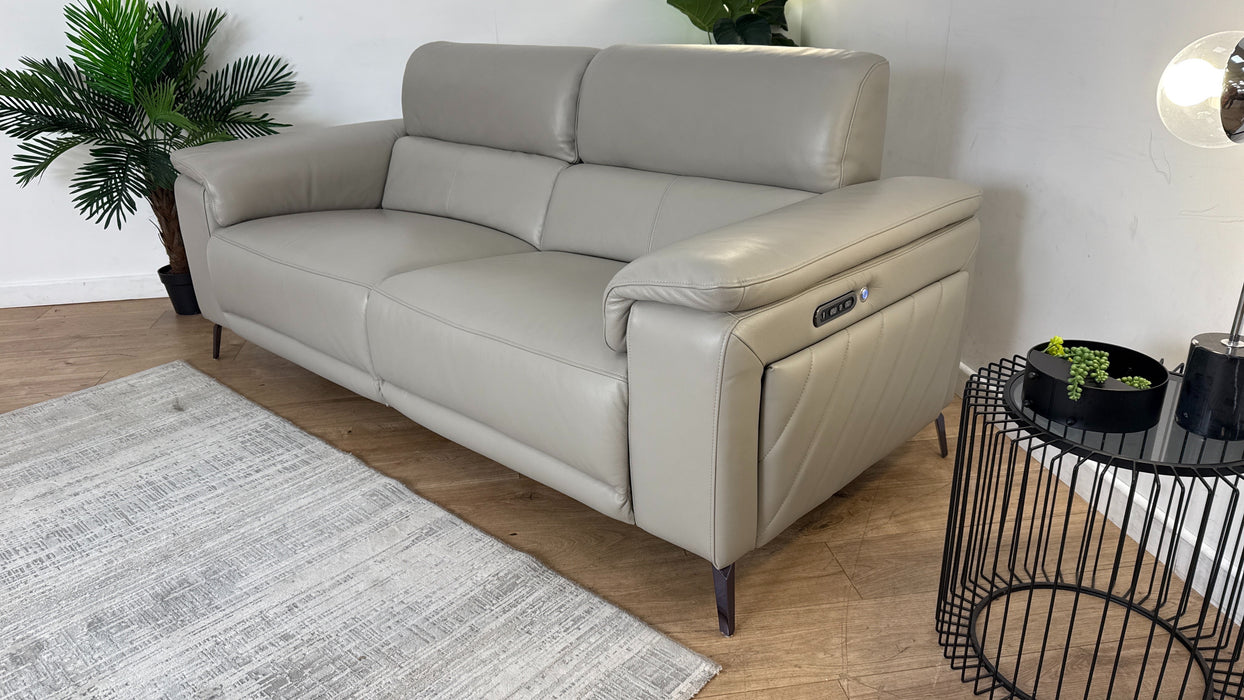 Sofology The Fratelli 2.5 Seater Sofa in Trusty Embossed Leather Light Grey