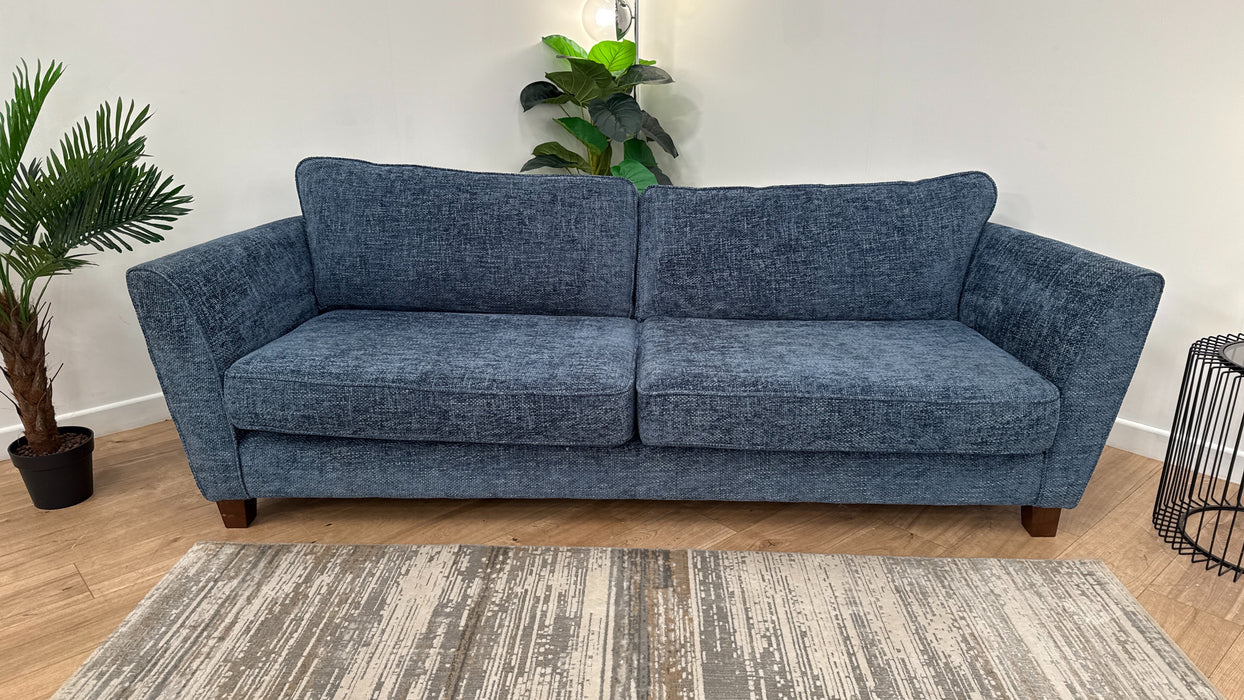 Sofology Canterbury Fabric 4 Seater in Weave Blue/Mink