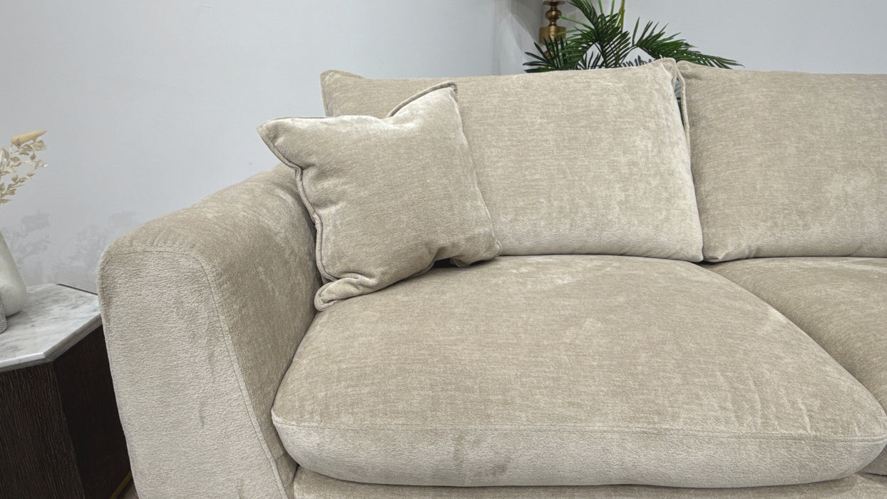 Sofology Hudson Fabric 3 Seater in Luxury Sherpa Pebble