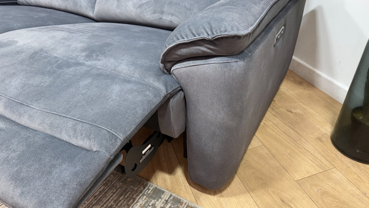 Sofology Hugo Fabric 2.5 Seater Power Recliner/Headrest in Lifestyle Flecked Charcoal