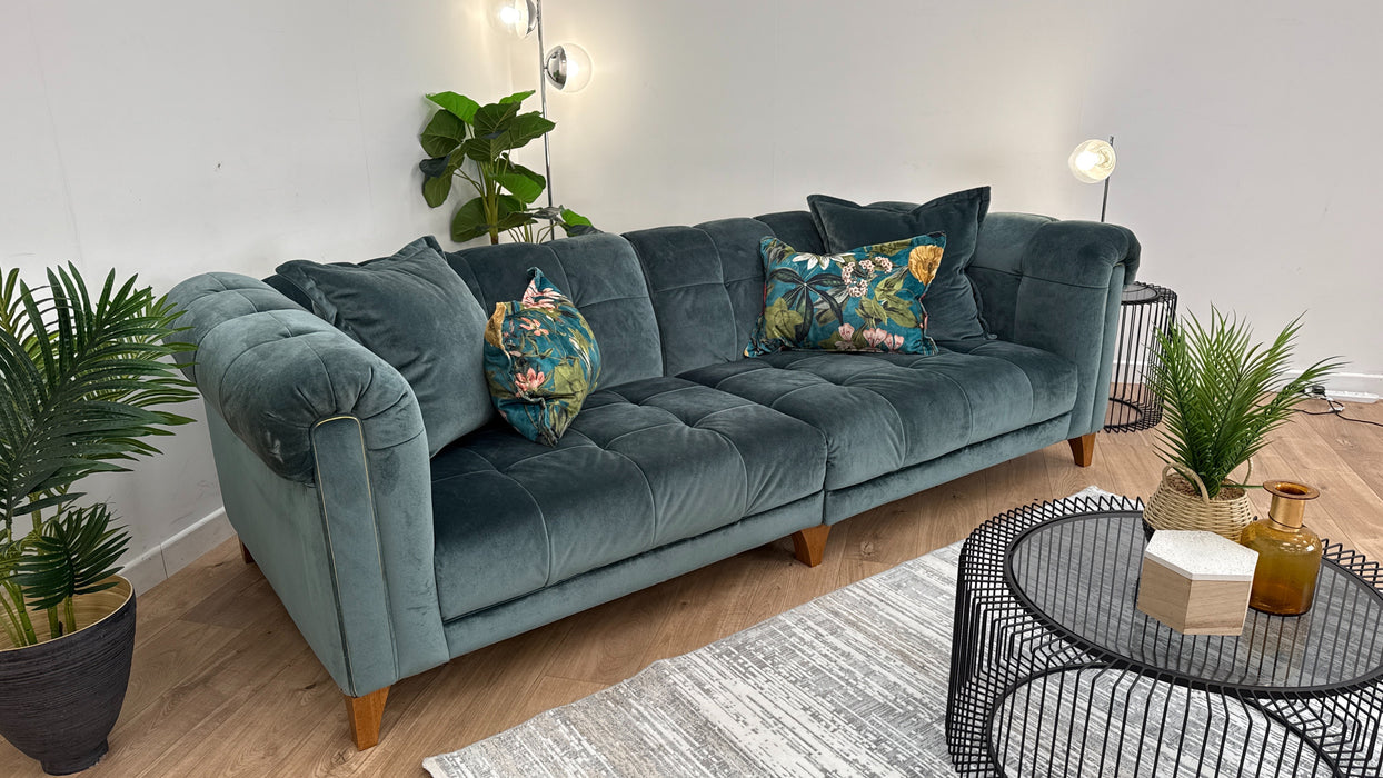 Midsummer Day 4 Seater Split - Fabric Sofa - Teal Mix