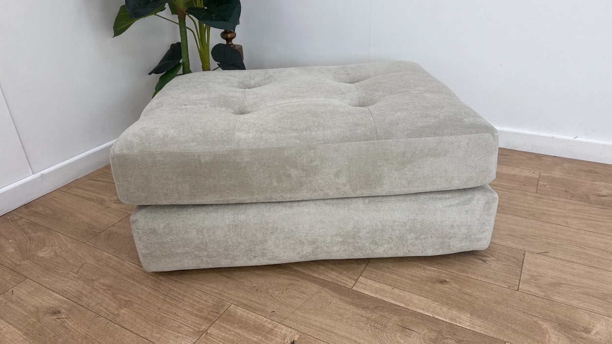 Sofology Ascot Fabric Footstool in Soft Sherpa Stone