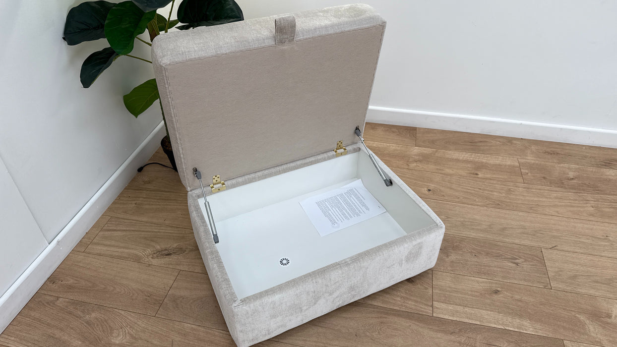 Sofology The Fitzrovia Fabric Storage Footstool in Luxury Chenille Mist