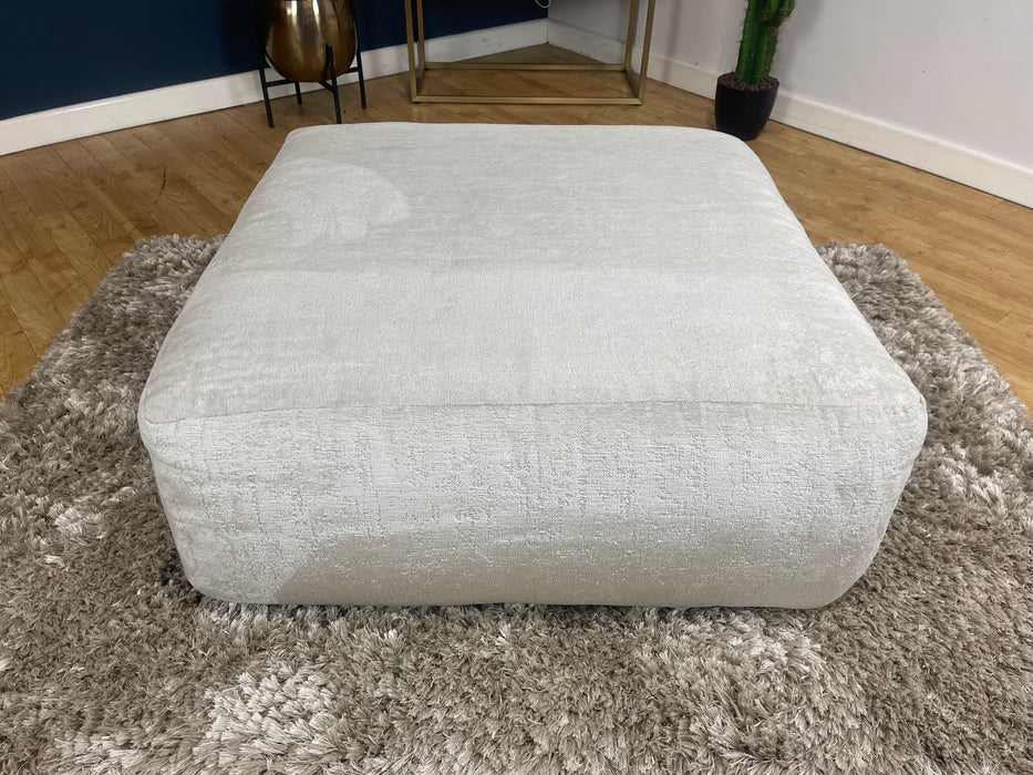 Majestica Fabric Designer Footstool - Plain Silver (WA2)